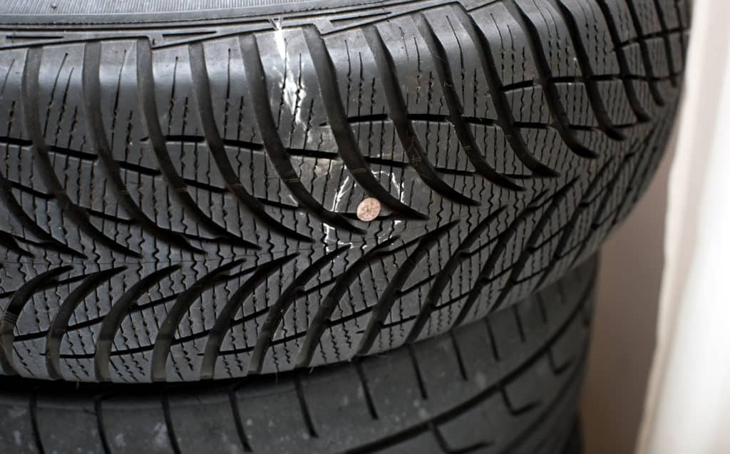 drive with nail in tire